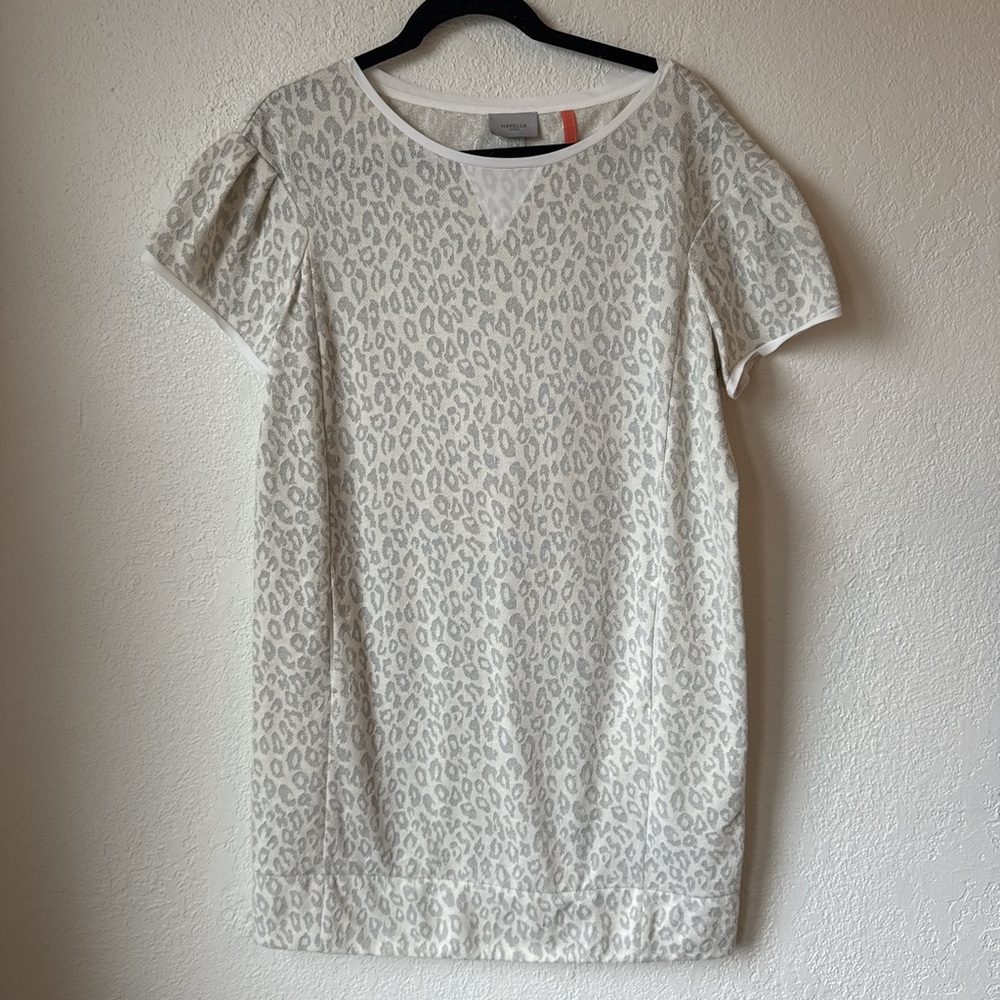 MARELLA White and Gray Leopard Print Blouse